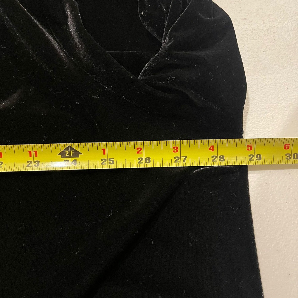 VTG Fashion Bug Womens Velvet Cardigan Open Front Black Plus Size 18/20 W Career - Picture 7 of 8